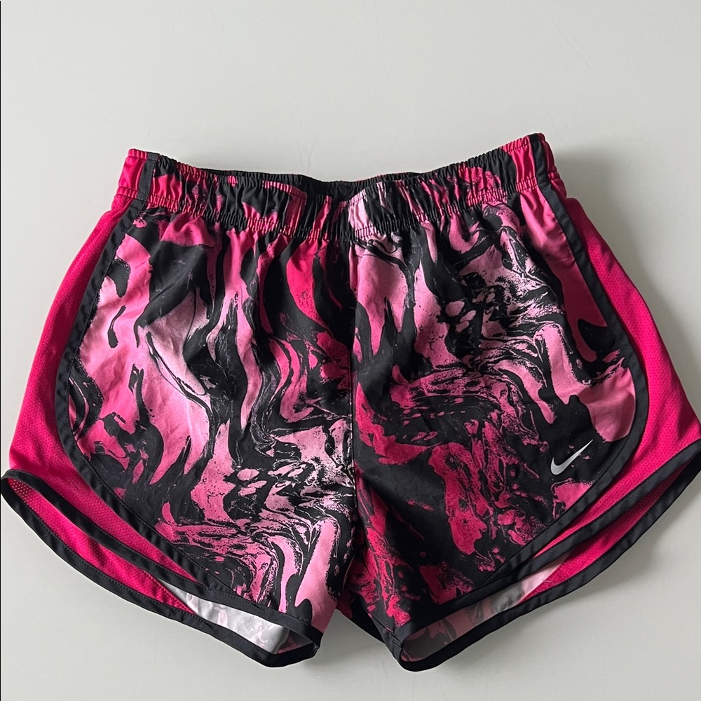 Nike Dri-Fit Shorts Womens Sz Small Black Pink Stripe Running Lined Lightweight